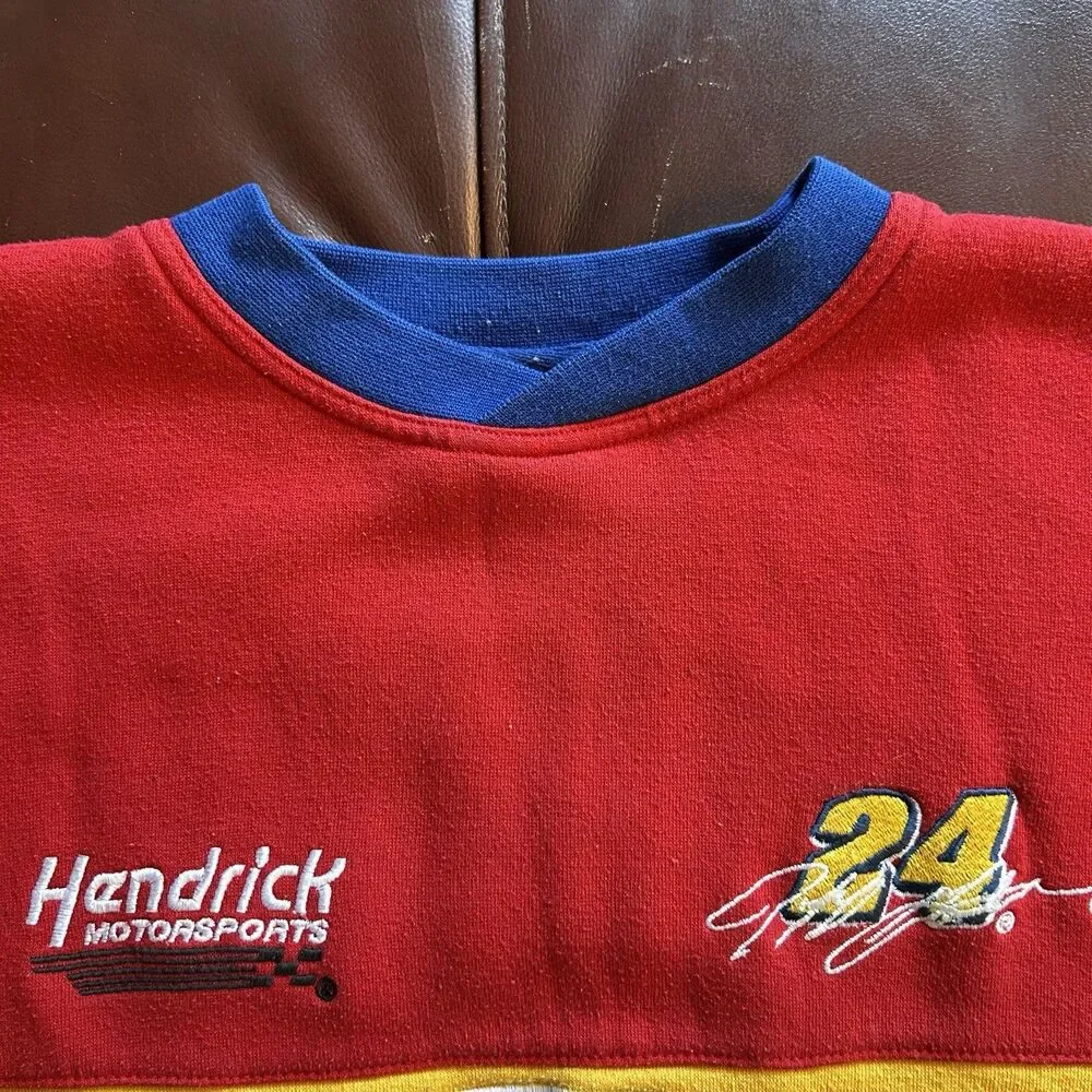 Chase Authentics Jeff Gordon DuPont NASCAR Sweatshirt Vintage Rainbow Mens Small